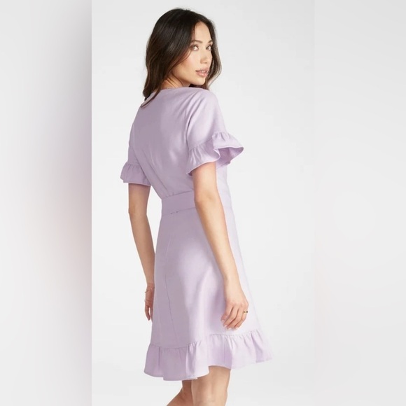 JUSTFAB Ruffle True Wrap Dress Linen Blend Size XXL NWT - Picture 2 of 14